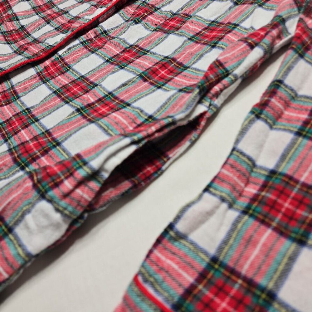 Disney Pajama Top Womens Medium Pink Button Up Minnie Mouse Plaid Long Sleeve - Picture 10 of 14